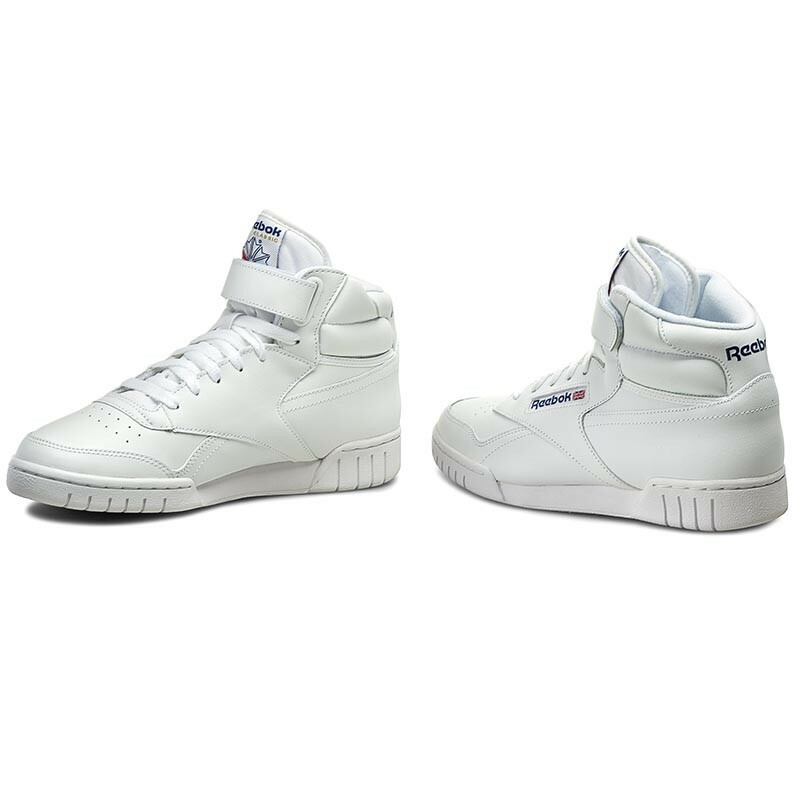 Reebok Ex O Fit Hi Top 3477 White With Blue Logo Men's Basketball Shoes:  купить с доставкой из США, цена 10 861 руб - (304571143423)